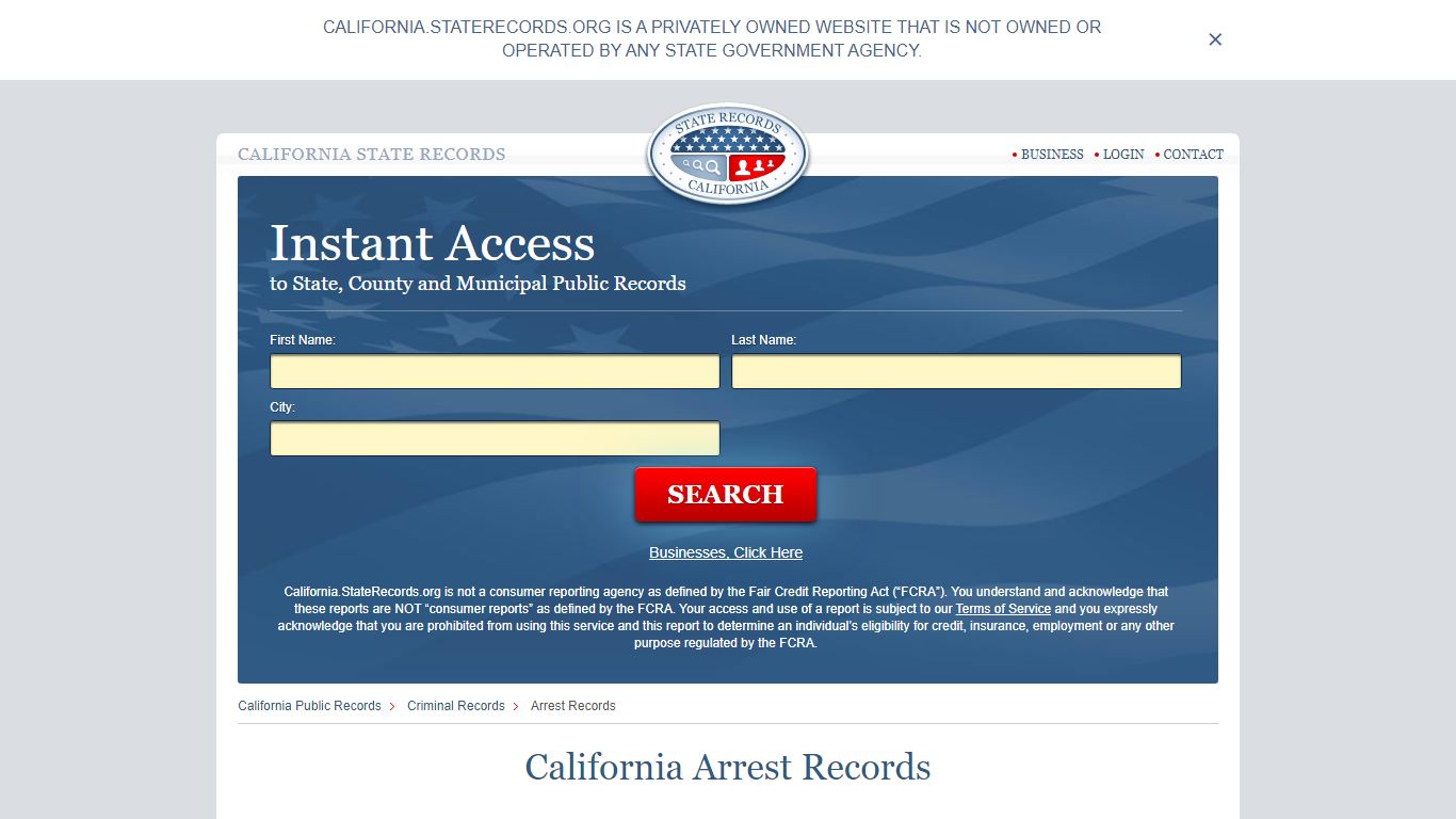 California Arrest Records | StateRecords.org